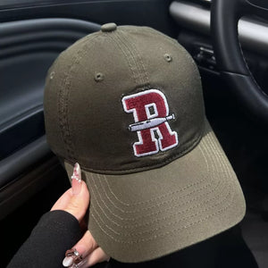 Letter Embroidered Classic Baseball Cap, model styling view