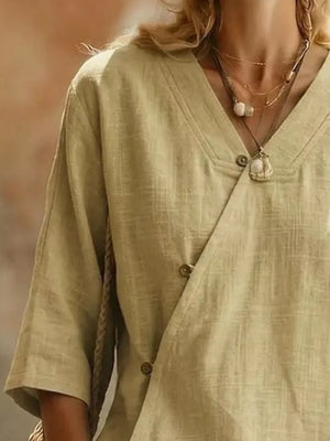 Surplice 3/4 Sleeve Blouse, side view