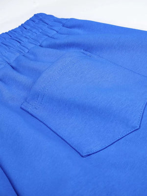 Men's Number 8 Wide Leg Capris in Blue, alternate angle