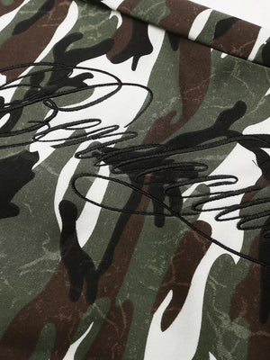 Men's Camouflage Print Capris in Green Camouflage, model styling view