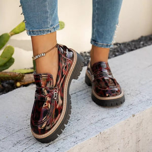 Round Toe Platform Loafers, back view