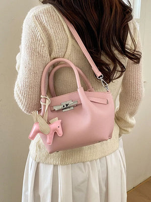 Top Handle Mini Crossbody Bag in Yellow, fabric detail