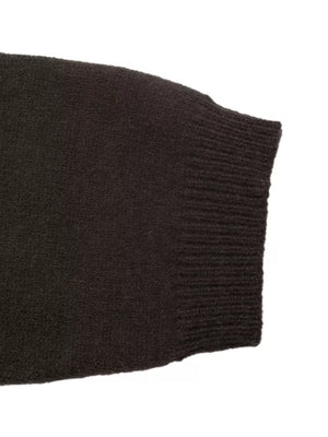 Crew Neck Button-up Cardigan in Brown, product detail