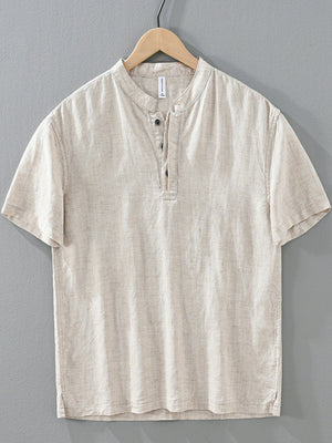 Men's Plus Size Casual Short Sleeve Shirt, close-up detail