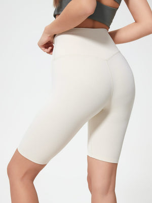 Sculpted Contour Active Cycling Shorts in White with V-seam detail.