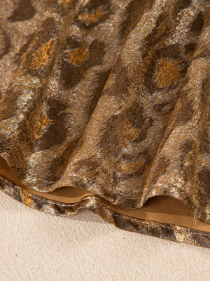 Print Classic Button-down Shirt in metallic animal print fabric with a classic collar.