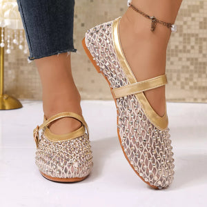 Sparkling Mesh Mary Jane Sneakers in Black, fit detail