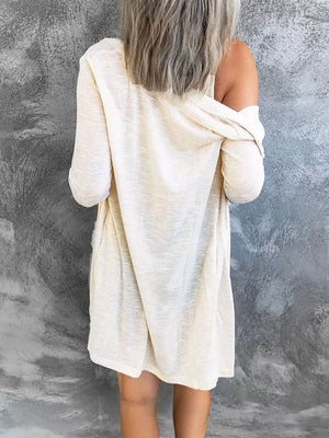 Lightweight Button-up Cardigan Plus Size in Grey, side view