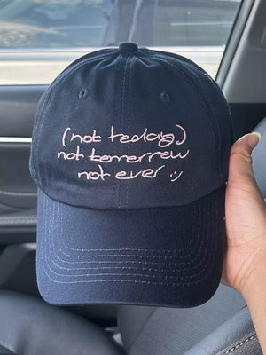 Embroidered Slogan Baseball Cap, model styling view