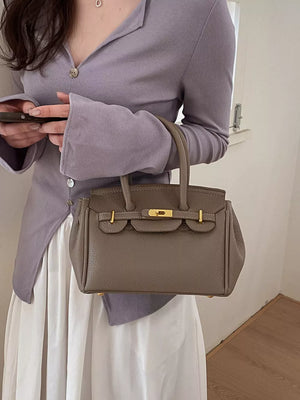 Pu Leather Mini Crossbody Bag in Grey, front view