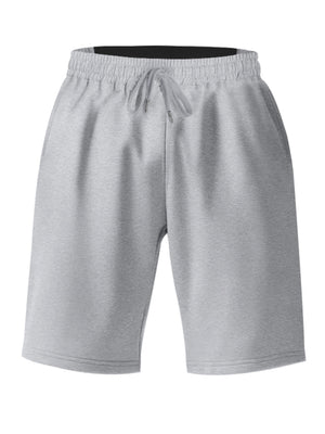 Light gray chino shorts with drawstring waist and pockets