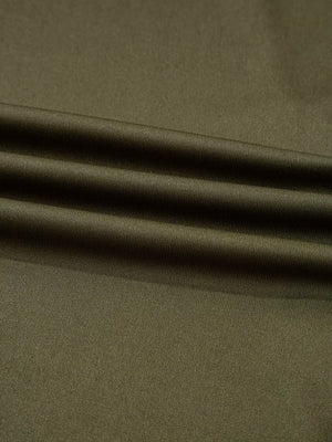 Army green midi skirt fabric detail with soft folds