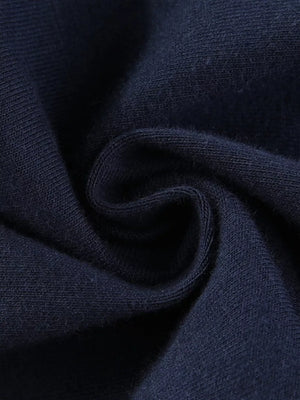 Dark navy cotton leggings with a soft texture detail
