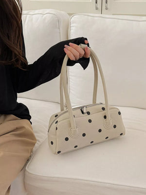 Polka Dot Small Shoulder Bag in Off-white, fit detail