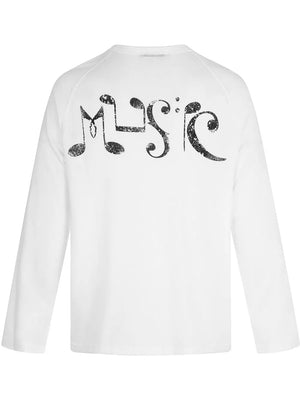 Men's Graphic Long Sleeve T-shirt in Black, model styling view