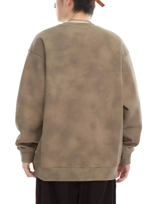 Oversized sweatshirt in Dune Yellow with a tie-dye effect, crewneck, and long sleeves.