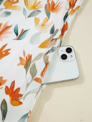 Bohemian Floral Print Ruffle Mini Dress in Sherbet, editorial view