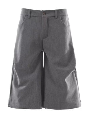 Men's Wide Leg Capris in Black, front view