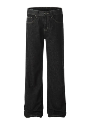 Dark wash denim jeans for men with a straight leg and classic pocket details.