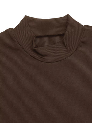 Mock Neck Long Sleeve Midi Dress, fabric detail