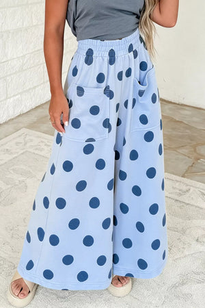 Polka Dot Wide Leg Casual Pants, side view