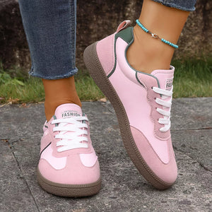 Round Toe Lace Up Sneakers in Wine Red, close-up detail