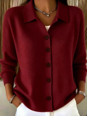 Button-up Long Sleeve Cardigan, back view