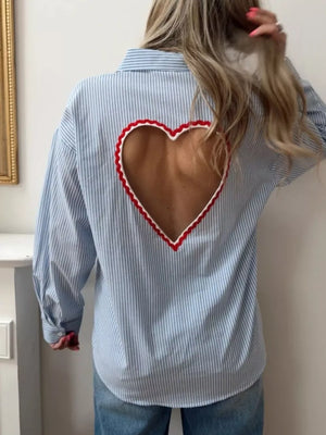 Classic Striped Button-down Shirt, model styling view