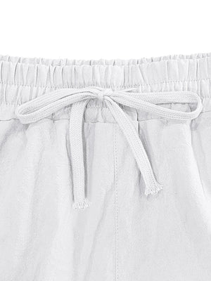 Men's Casual Drawstring Bermuda Shorts Plus Size in Light Blue, view 16