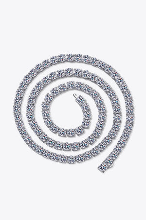 Diamond tennis necklace in silver 925 sterling silver with clear cubic zirconia stones