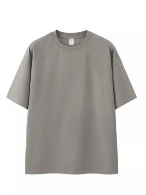 Men's Solid Color Short Sleeve T-shirt in White, side view