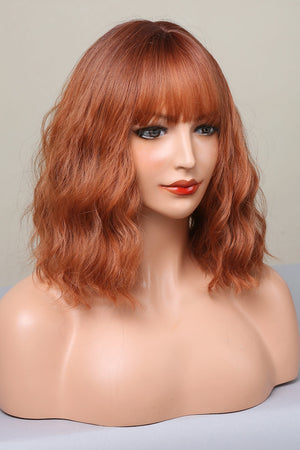 Rose Quartz bob wig with bangs in ochre or pink.