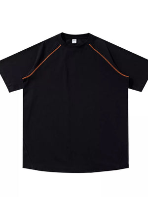 Men S Round Neck Short Sleeve T-shirt in Army Green, back view