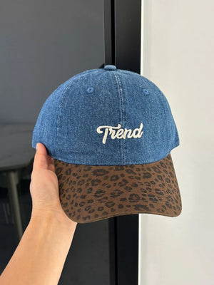 Leopard Embroidered Baseball Cap, model styling view