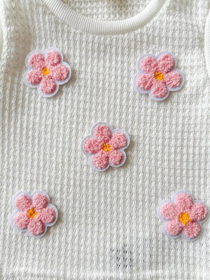 Children's Flower Sleeveless Top And Skirt Set, model styling view