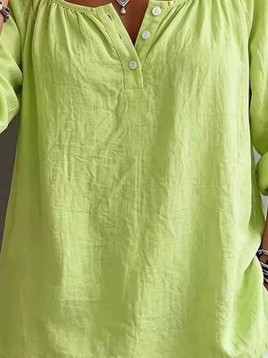 Button Detail Long Sleeve Top in Light Blue, view 12