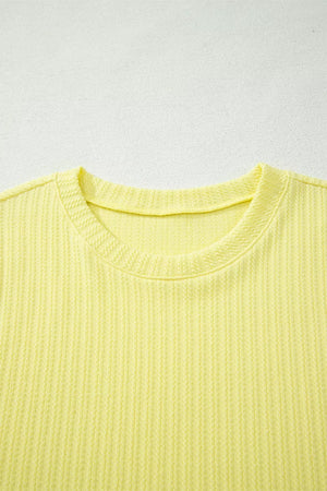 Ribbed Knit Tank And Shorts Set, fabric detail