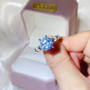 925 Sterling Silver Solitaire Moissanite Bezel Ring, side view