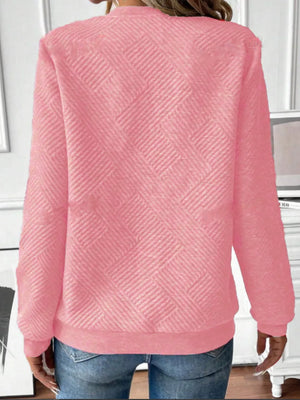 Textured Quarter-zip Sweatshirt in Black, view 12