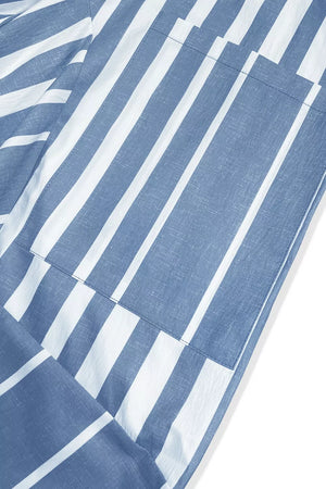Striped Wide-leg Pants in Light Blue, model styling view
