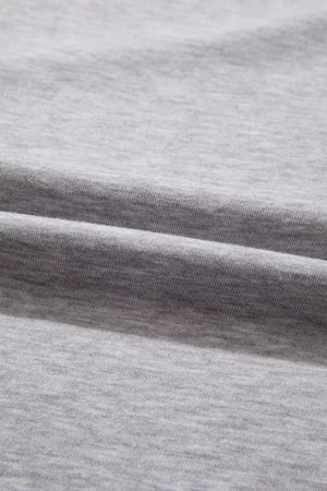 Grey relaxed fit polyester t-shirt with subtle shoulder stripe detail.