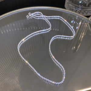 Sterling choker necklace with delicate double chain detail