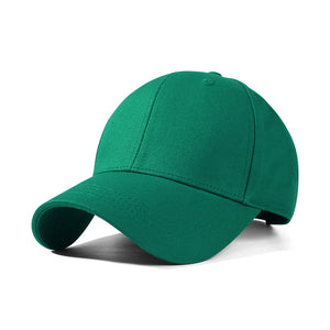 Green cotton baseball cap with curved brim.