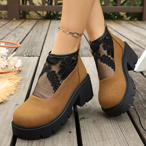 Round Toe Platform Loafers, back view