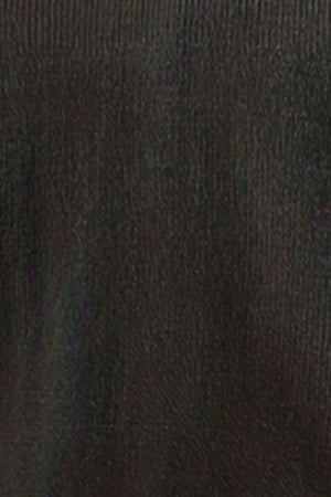Black knit sweater with ruffled sleeves and V-neck