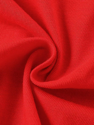 Red cotton toddler t-shirt fabric detail
