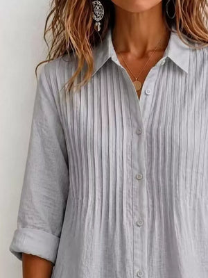 Men's Plus Size Long Sleeve Button-up Shirt, fabric detail