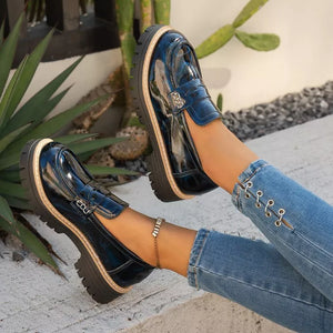 Round Toe Platform Loafers, product detail
