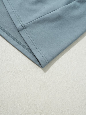 French blue cotton cap sleeve drop waist t-shirt dress detail