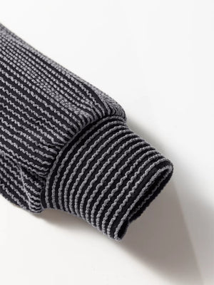 t-shirt in Black with striped and rhinestone embellishment